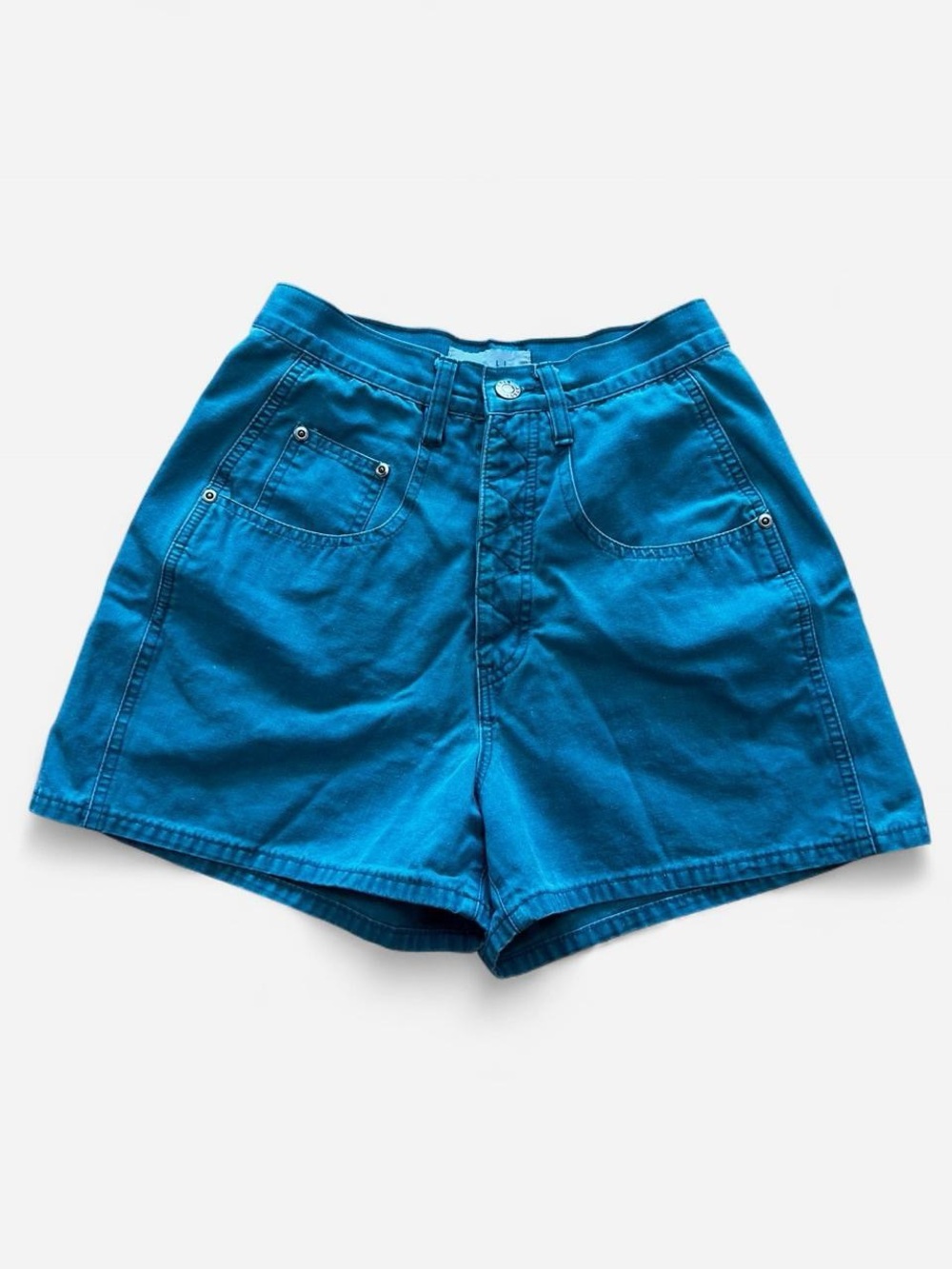 Anchor Blue High-Waisted Teal Shorts Vintage Y2K 90s Surf Festival Size 5